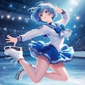 セーラー戦士風女子フィギュアスケート選手のエキシビション (水星) 5枚目