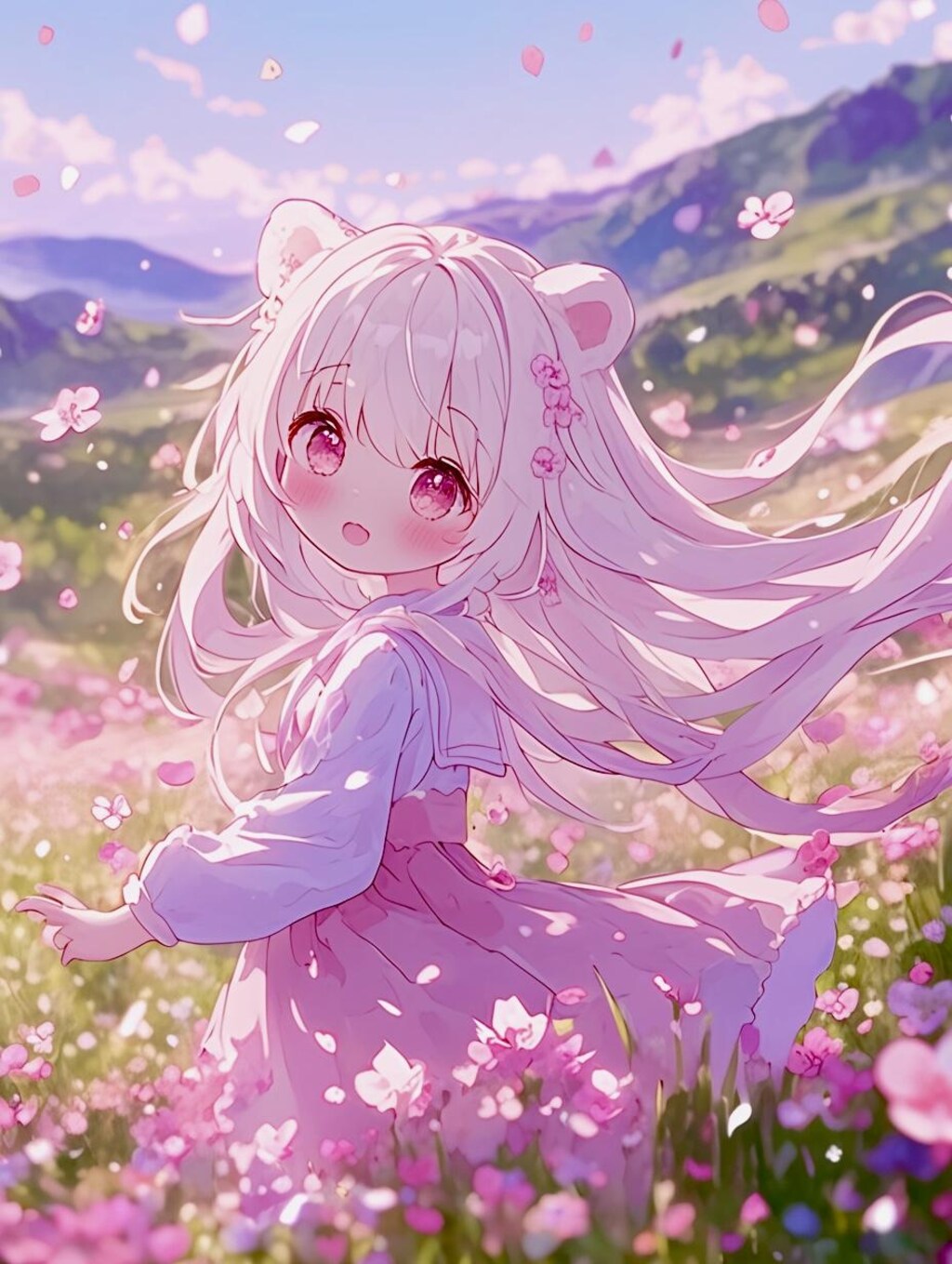 春風にゆれるくま耳②🐾