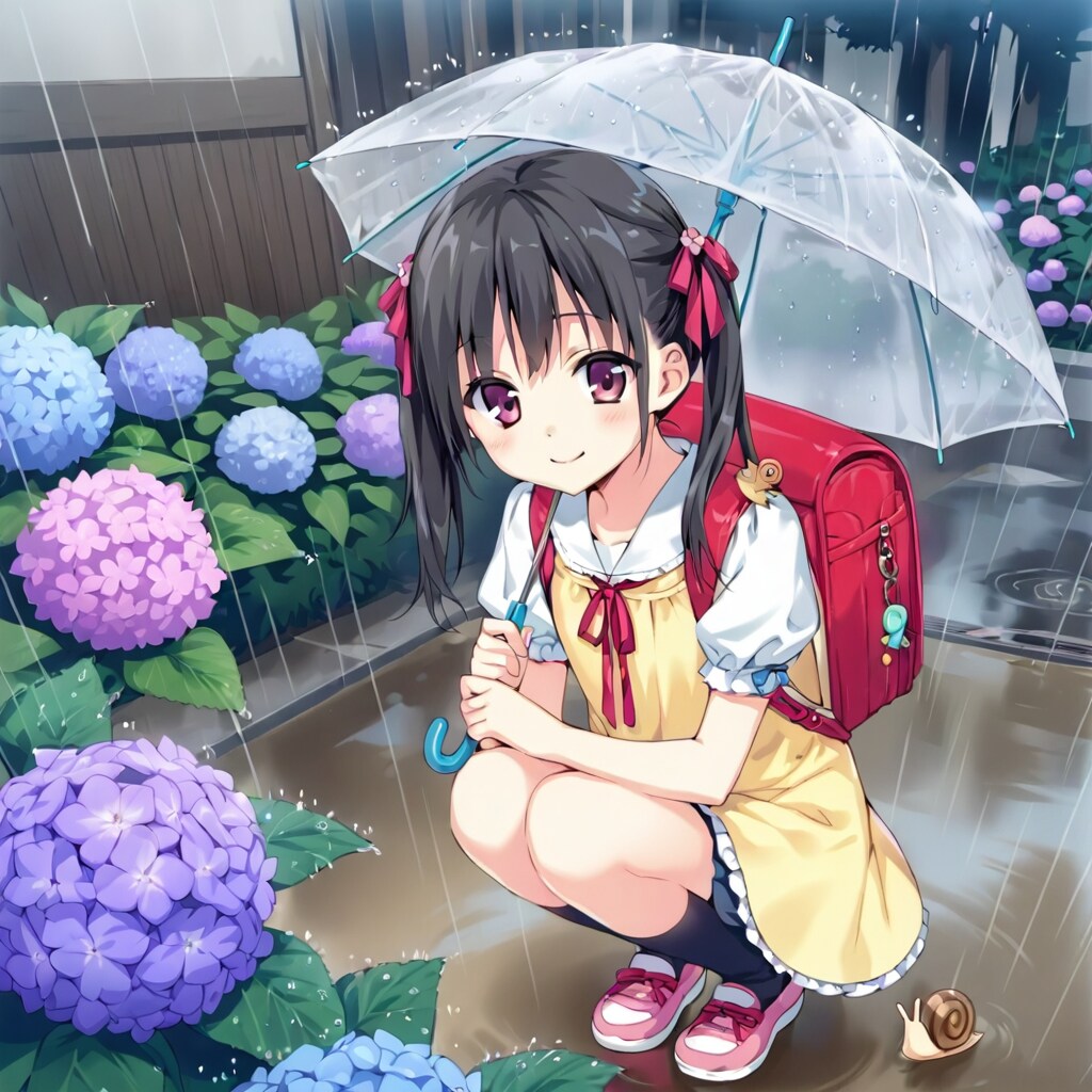 梅雨と紫陽花 | の人気AIイラスト・グラビア