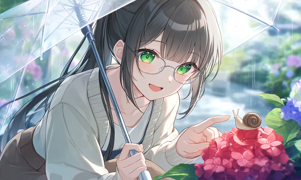 紫陽花と蝸牛