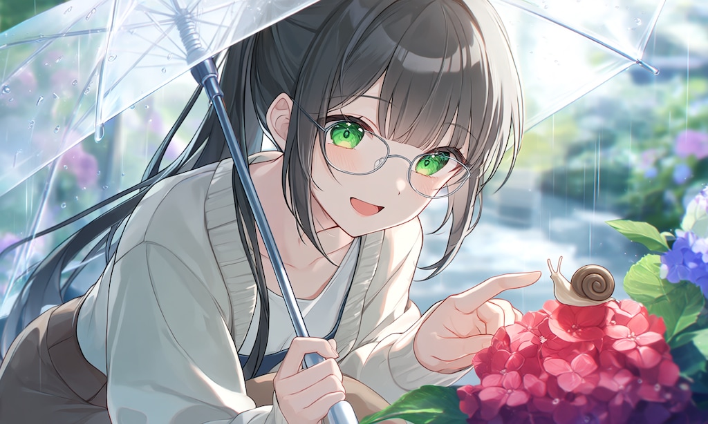 紫陽花と蝸牛