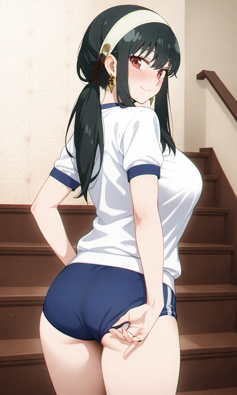 ブルマのお尻の部分をなおすヨルさん