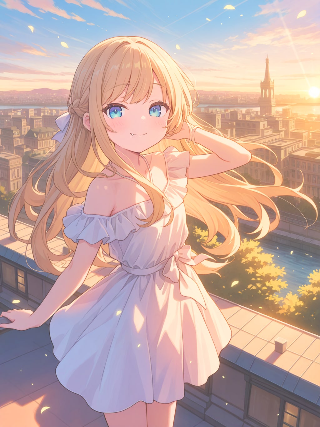 テラスから眺める朝焼け