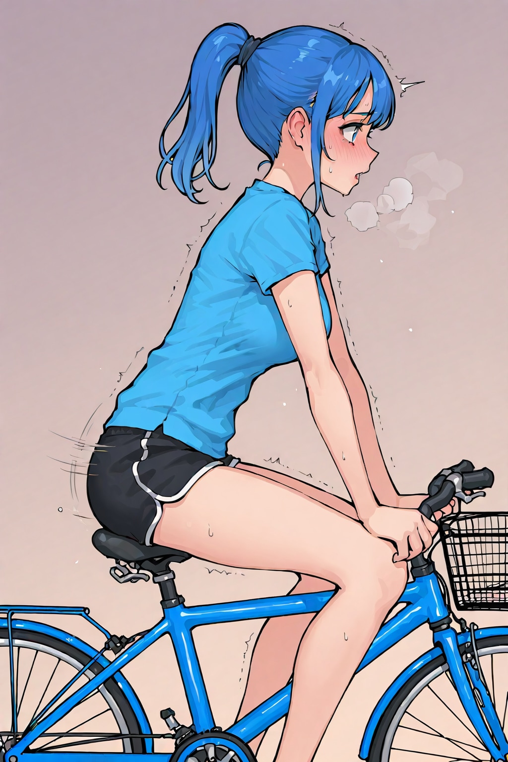 自転車のサドルに座る_HOLE