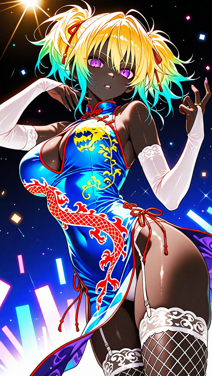 褐色チャイナドレスギャル