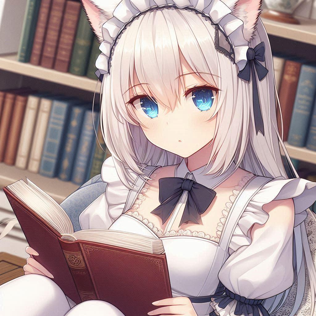 メイドさん、お休み中の読書