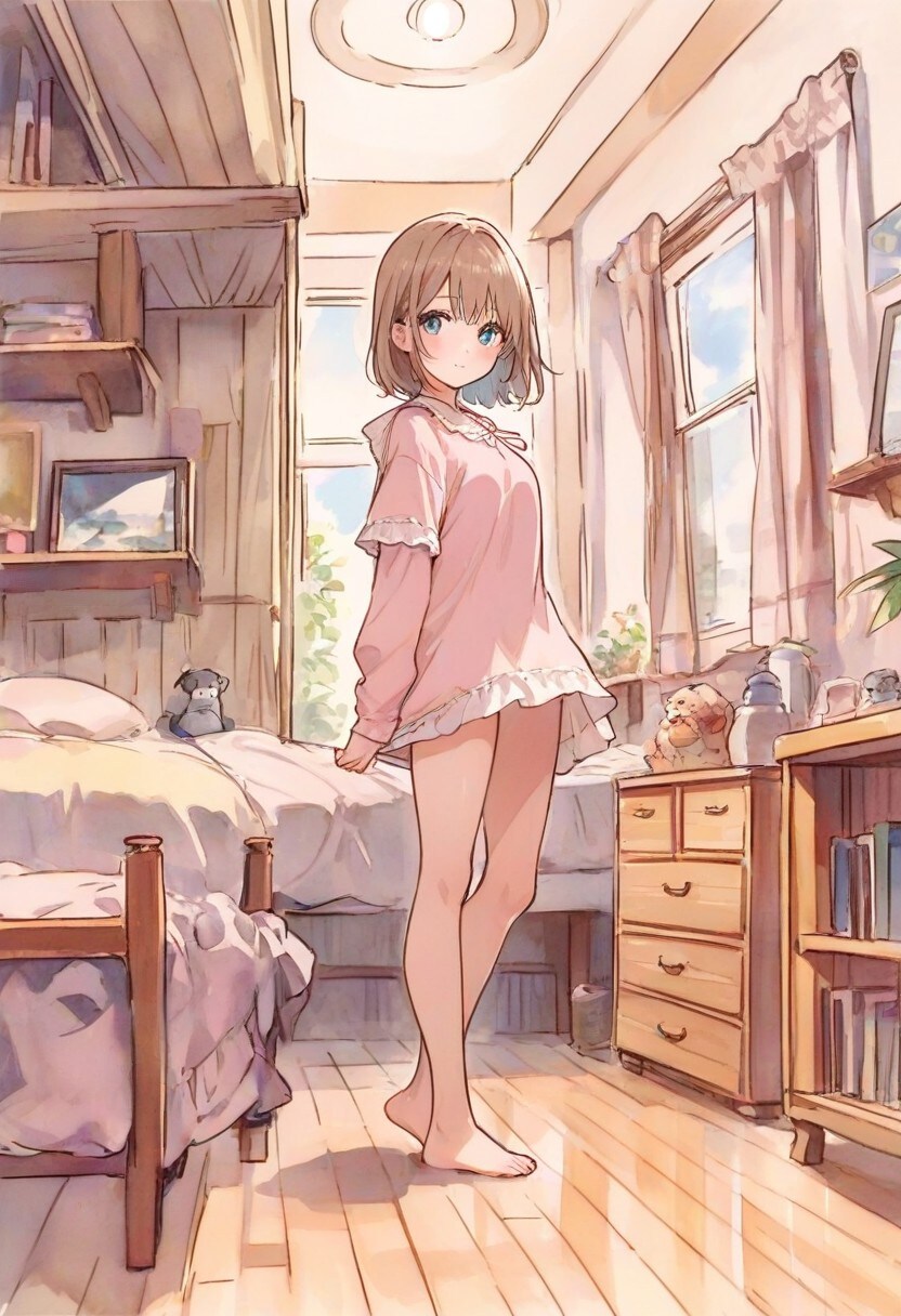 少女の部屋(水彩タッチ)(98)