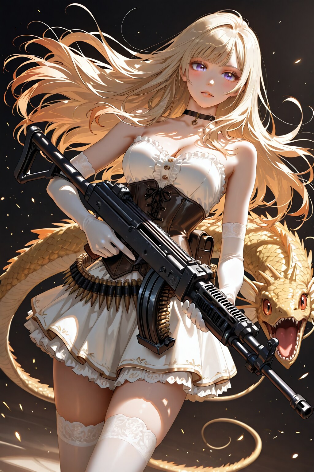 BONSAIちゃんの機関銃と使い魔 | の人気AIイラスト・グラビア