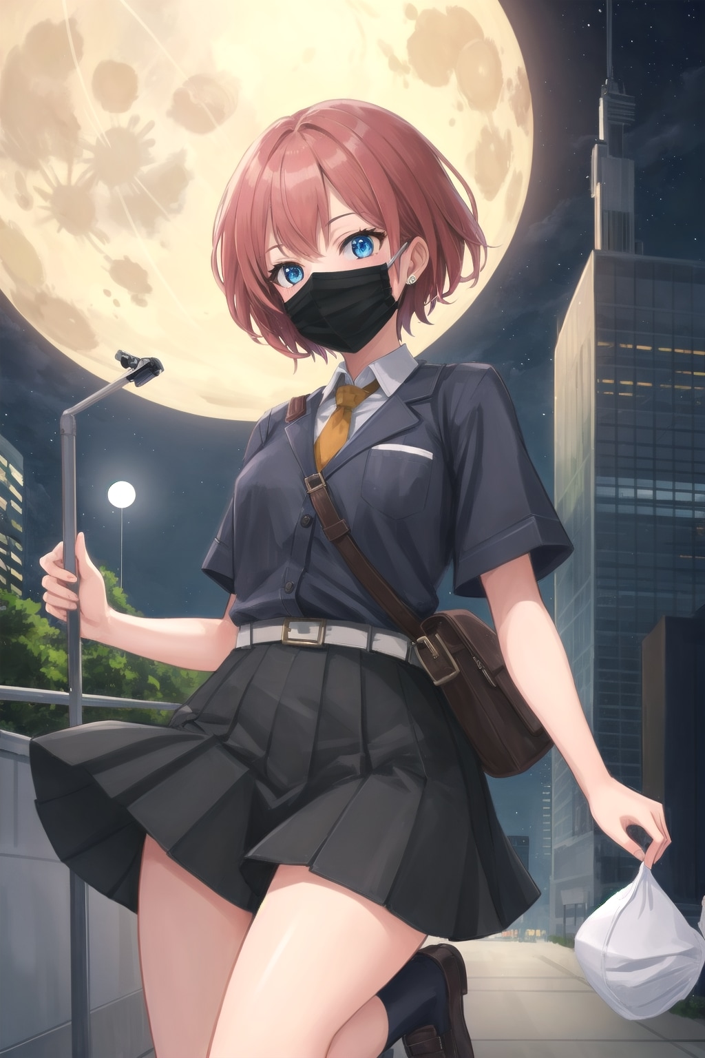 残業帰りに夜食を買った新米OL | の人気AIイラスト・グラビア