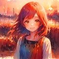 夕焼水彩 3枚目