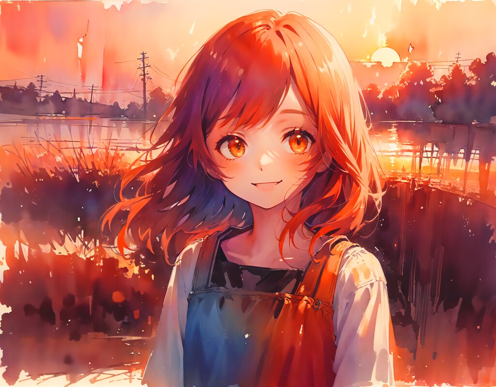 夕焼水彩