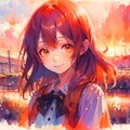 夕焼水彩 2枚目