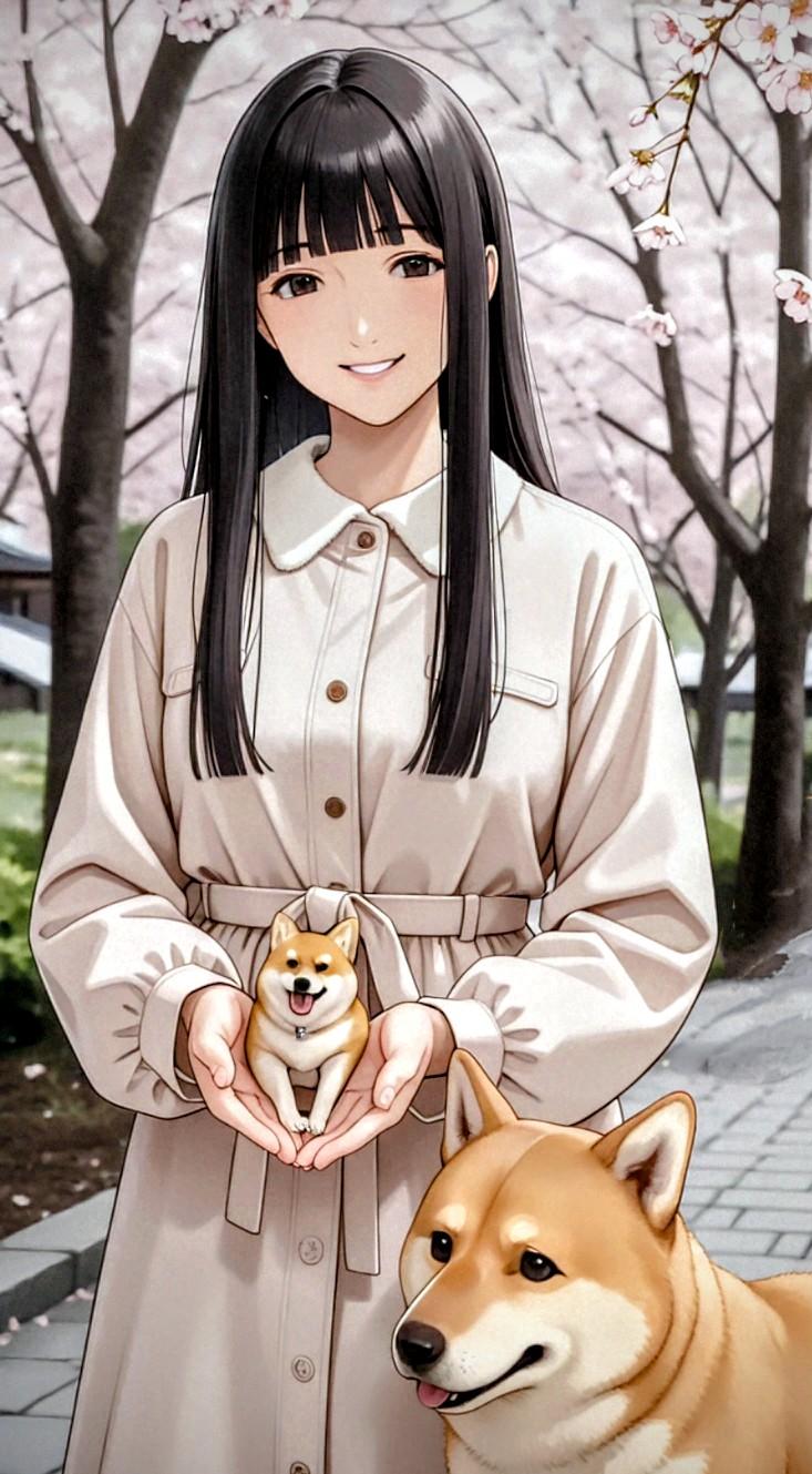 春と柴犬と犬？ | の人気AIイラスト・グラビア