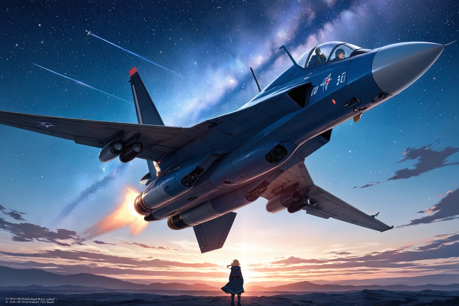 戦闘機と夜空 | の人気AIイラスト・グラビア