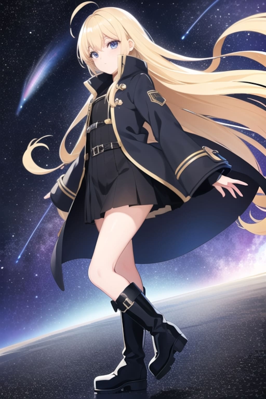 金髪彼女（天の川背景）