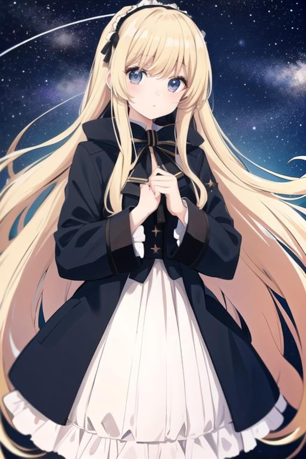 金髪彼女（天の川背景）