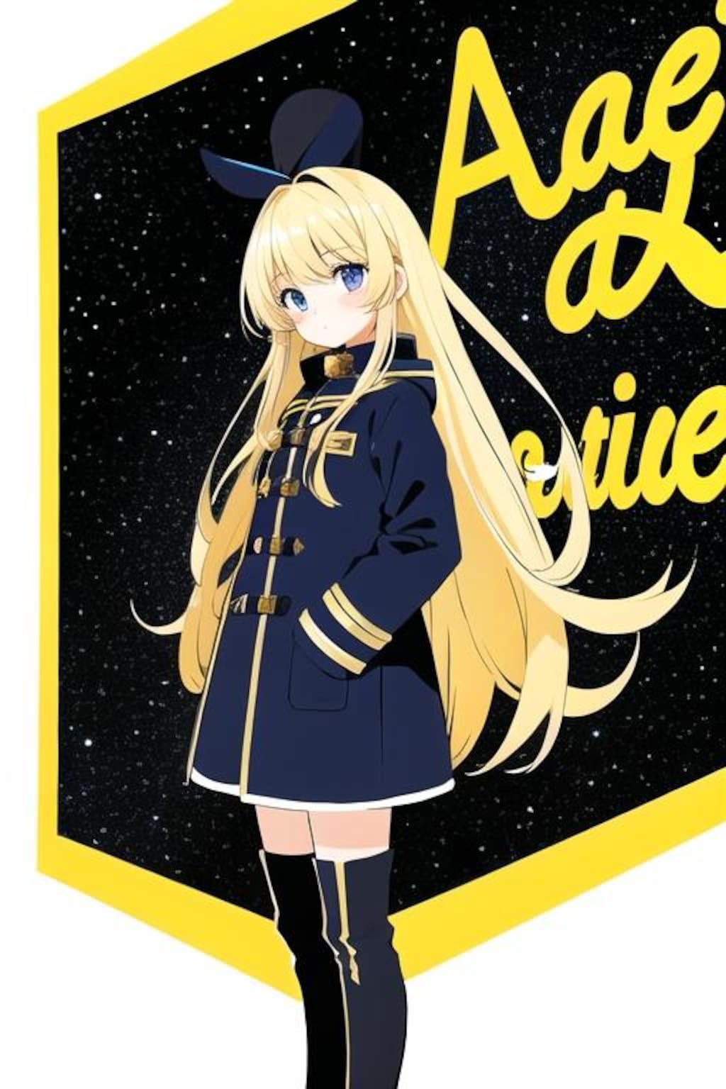 金髪彼女（天の川背景）