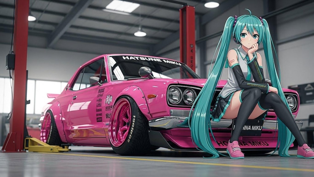 初音ミクとスカイライン2000GT-R