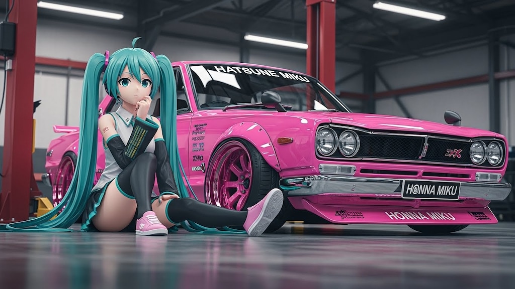 初音ミクとスカイライン2000GT-R