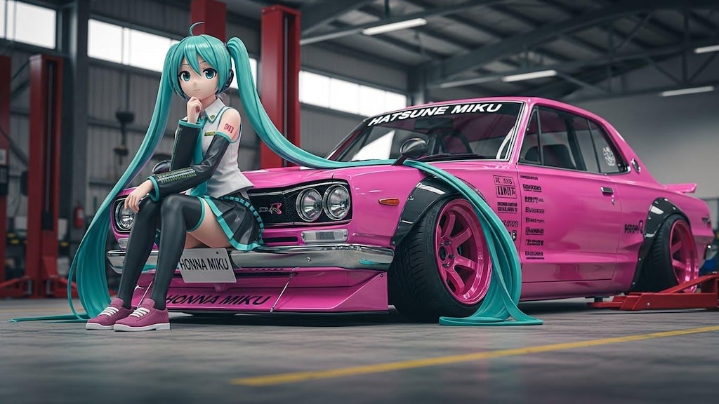 初音ミクとスカイライン2000GT-R