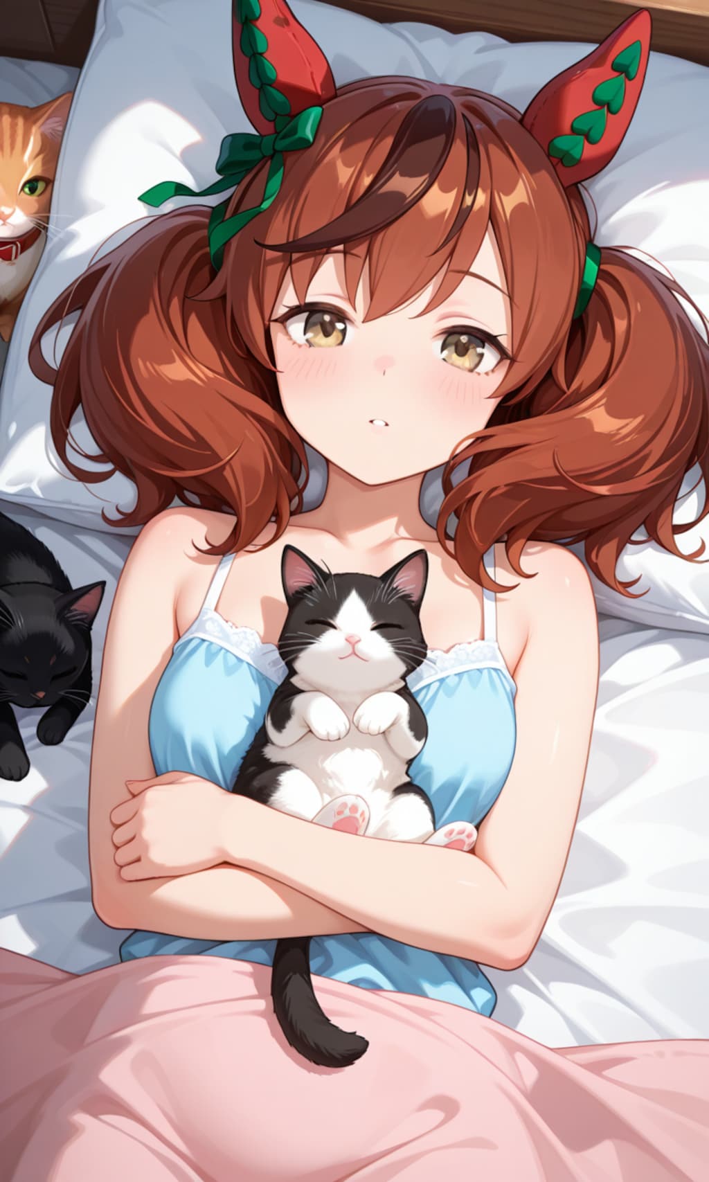 猫と一緒に昼寝ネイチャさん