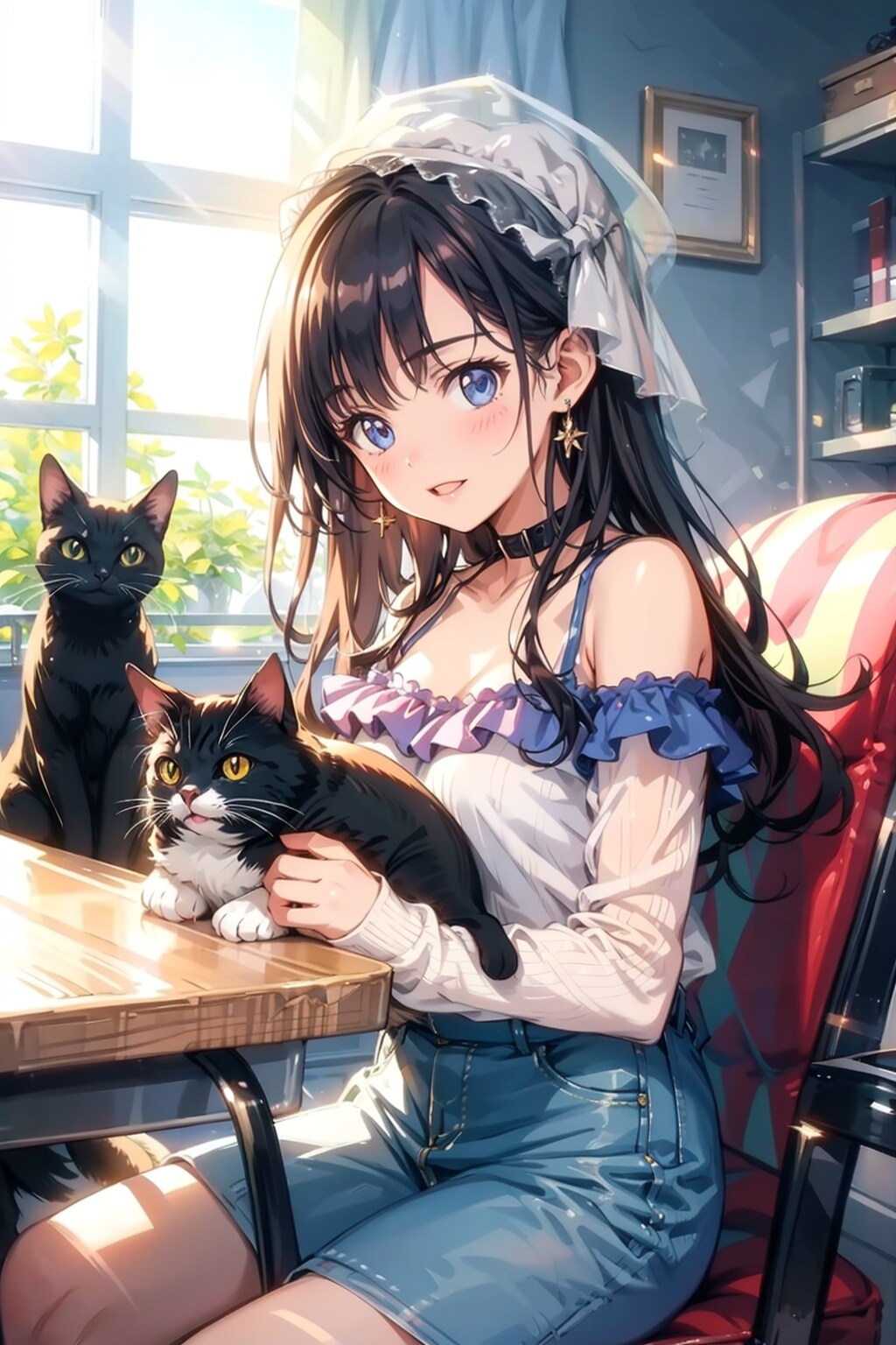 美少女と猫 | の人気AIイラスト・グラビア