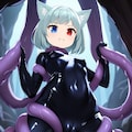 触手に捕獲されたぴっちりスーツとま 4枚目
