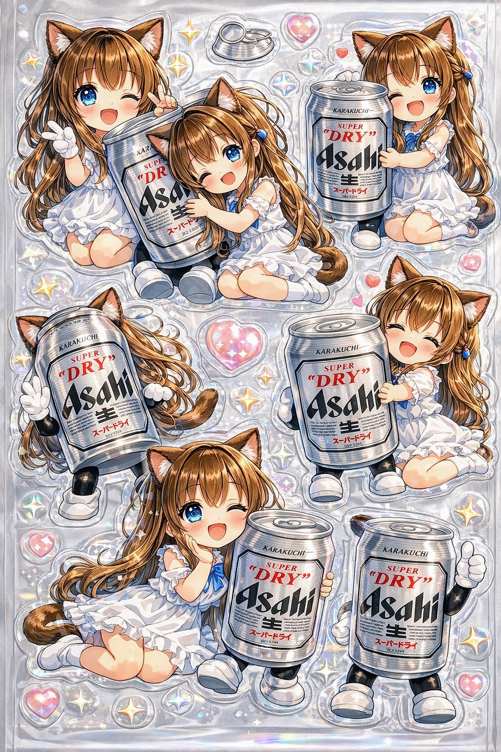ボンボンドロップシールな小さな女の子
