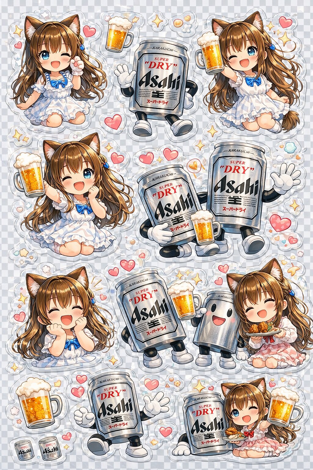 ボンボンドロップシールな小さな女の子