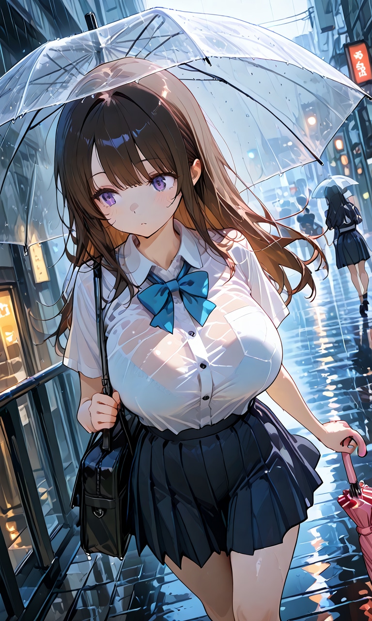雨でずぶ濡れ | の人気AIイラスト・グラビア