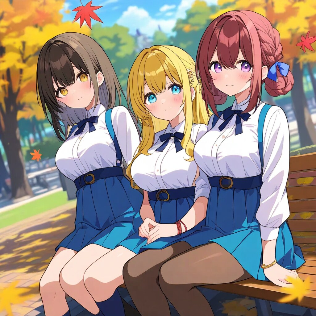 秋空'''仲良し三人🙆'''