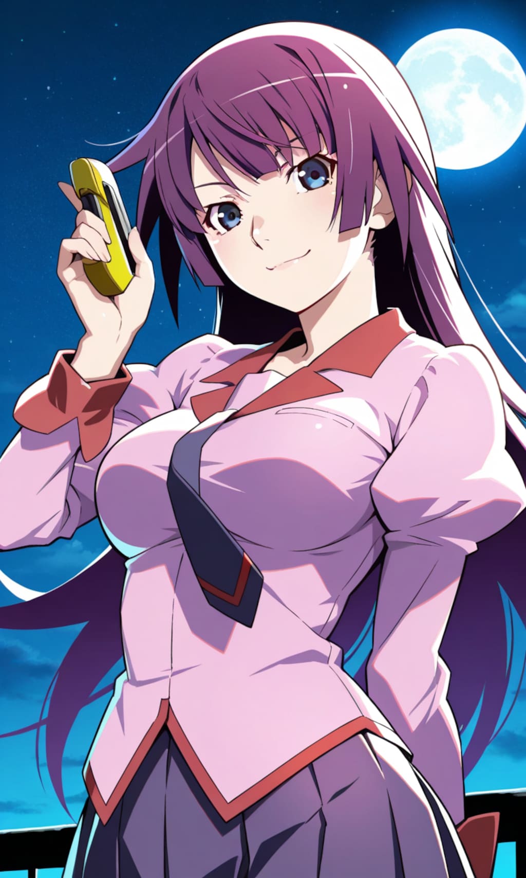 夜の景色に妖しさ爆発の戦場ヶ原ひたぎ🌃❤️