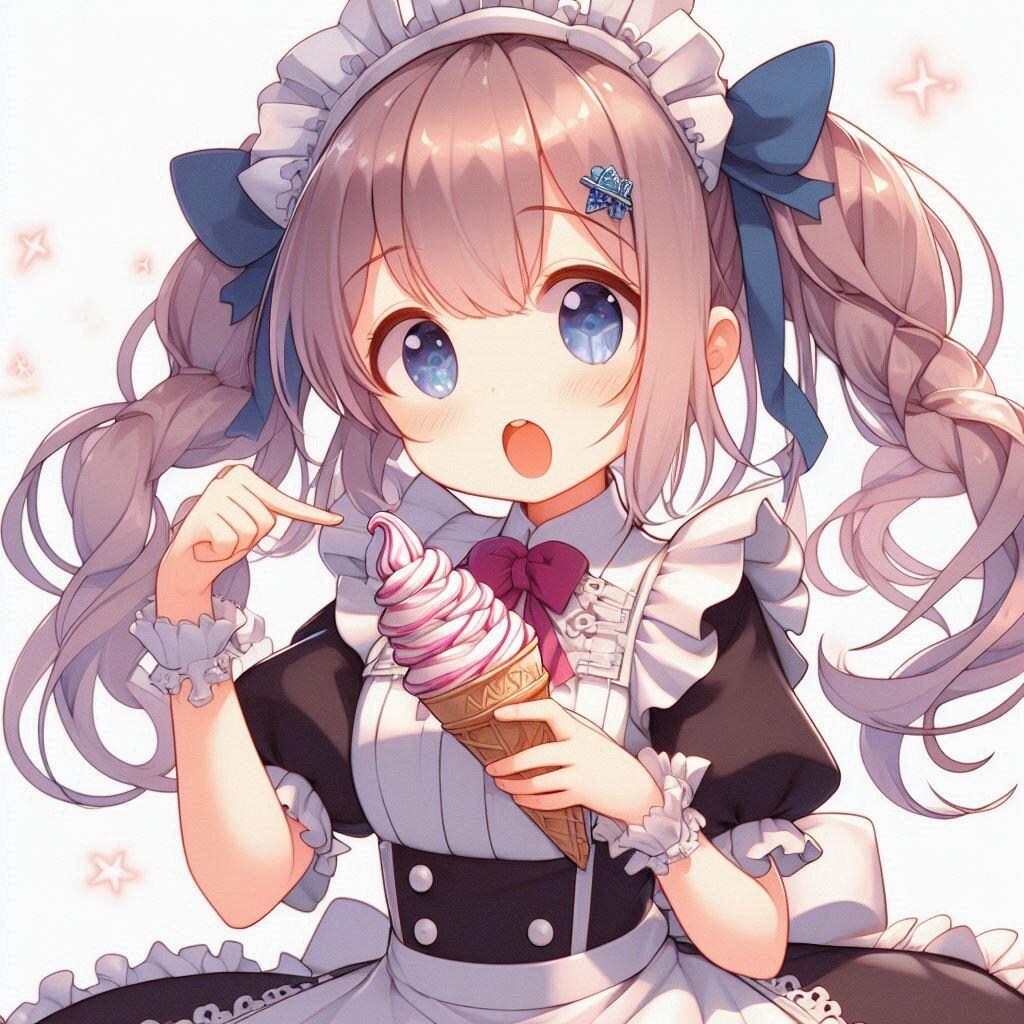 メイドさんとソフトクリーム