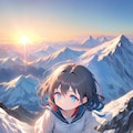 制服で登山している少女 4枚目