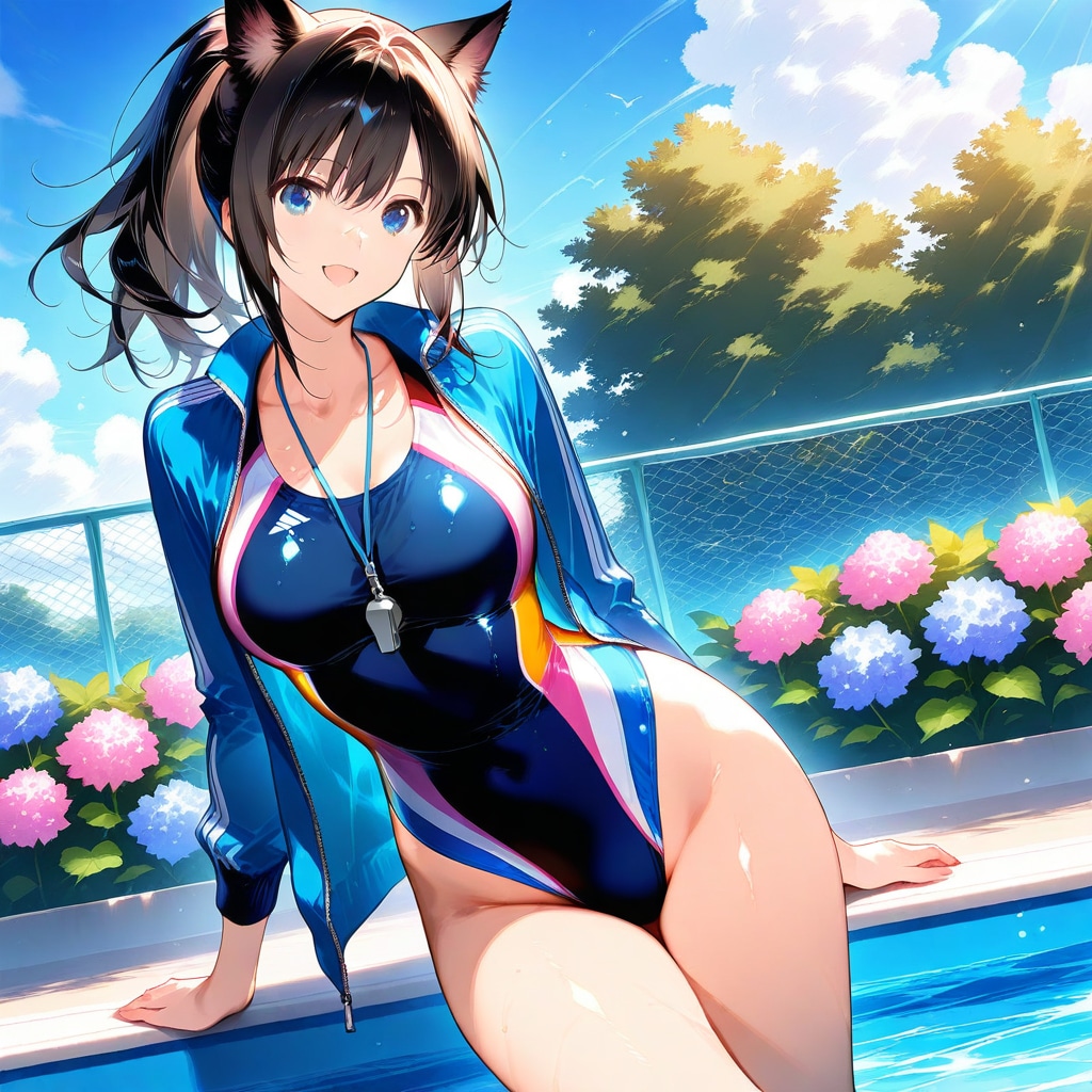競泳水着ケモミミ先生！