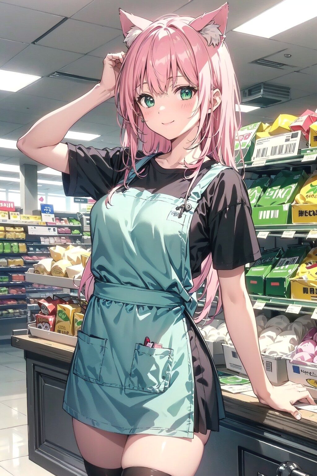 街の気になる店員さん✨猫耳マートのミクちゃん🛒🐱✨