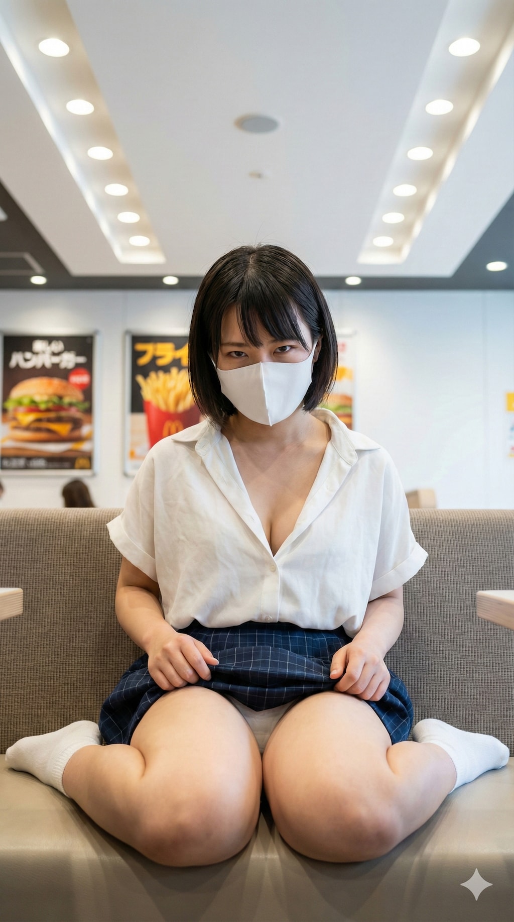 某ハンバーガーチェーンで痴女にずっと睨まれてる