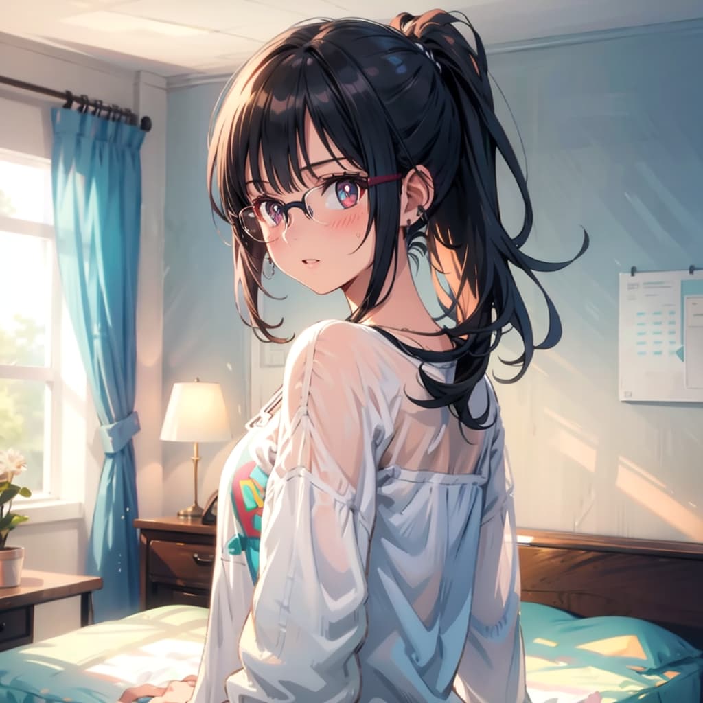 ポニーテールの眼鏡っ娘