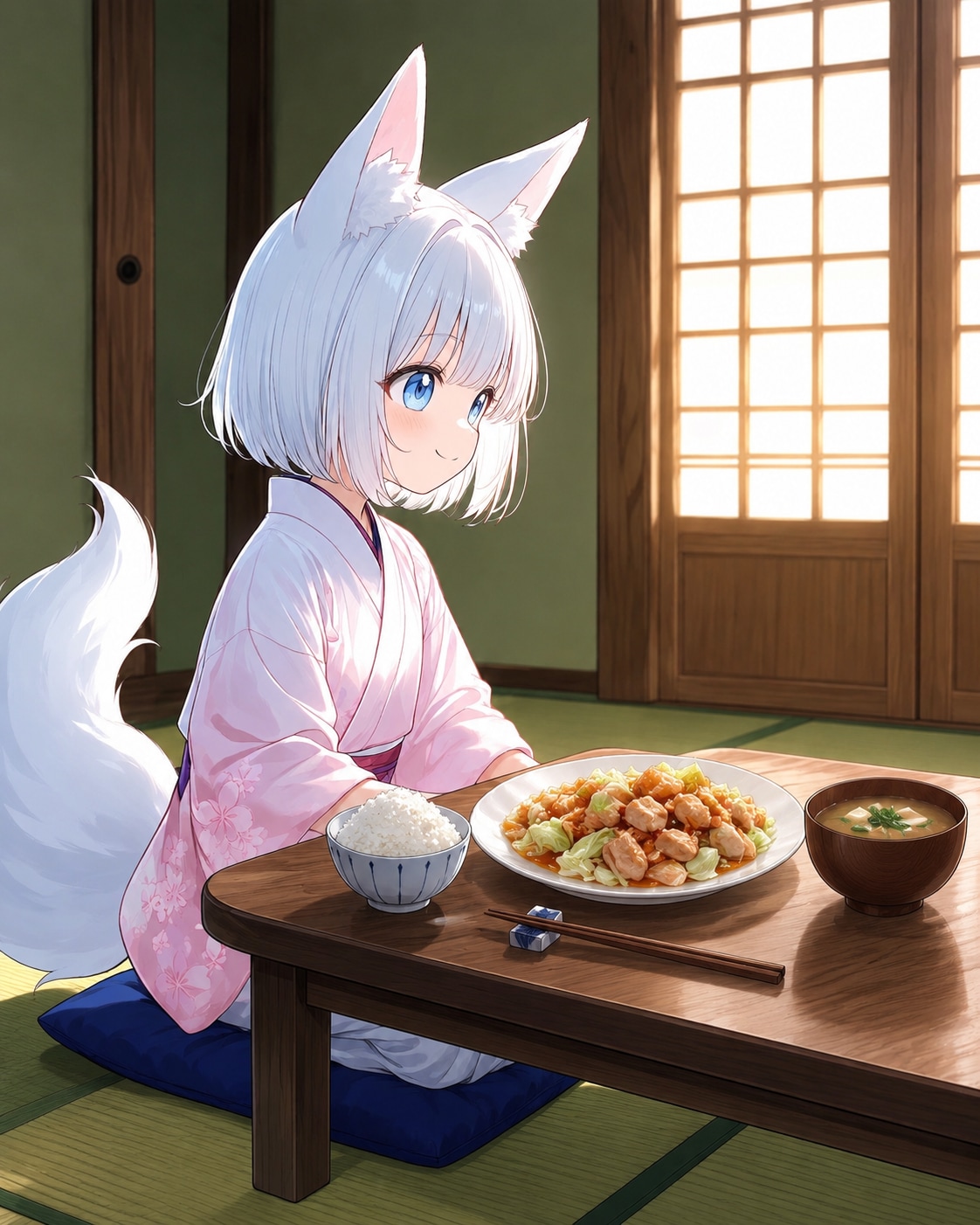 鶏むね肉とキャベツの蒸し焼き、甘酢あんかけ