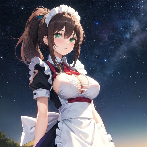 夜空とメイド
