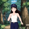 かっこかわいい婦警姫神英梨菜の公園ランニング　ジブリスタイル 6枚目