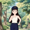 かっこかわいい婦警姫神英梨菜の公園ランニング　ジブリスタイル 5枚目