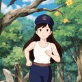 かっこかわいい婦警姫神英梨菜の公園ランニング　ジブリスタイル 9枚目