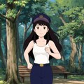 かっこかわいい婦警姫神英梨菜の公園ランニング　ジブリスタイル 3枚目