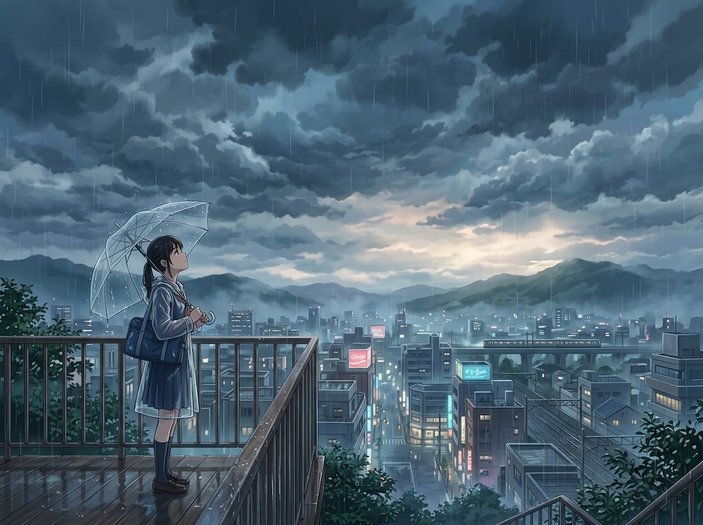 『アニメイラスト。梅雨空。』