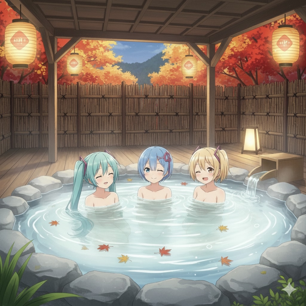 ミクさん達 秋の温泉に行く