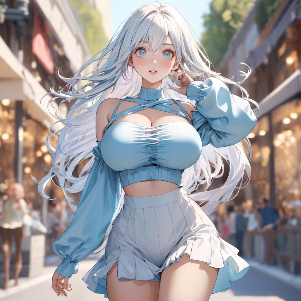 秋コーデ (ブルー)