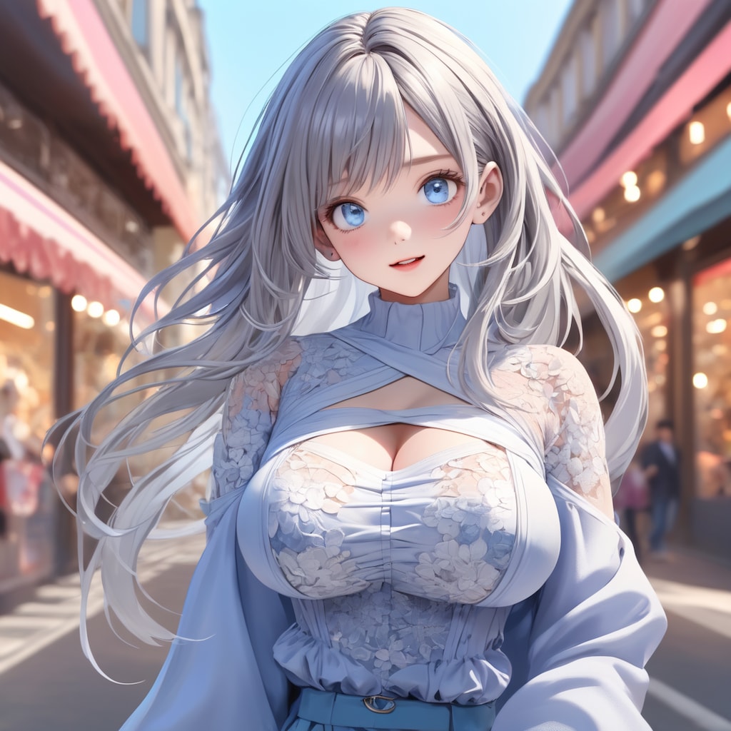 秋コーデ (ブルー)