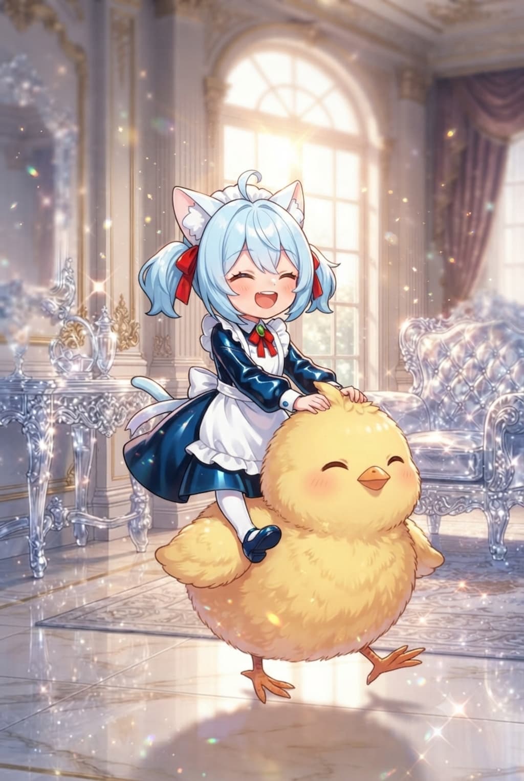 猫耳ちゃんとひよこ