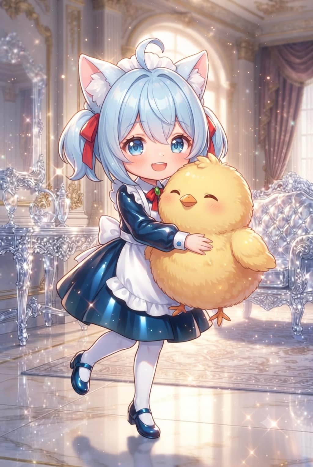 猫耳ちゃんとひよこ